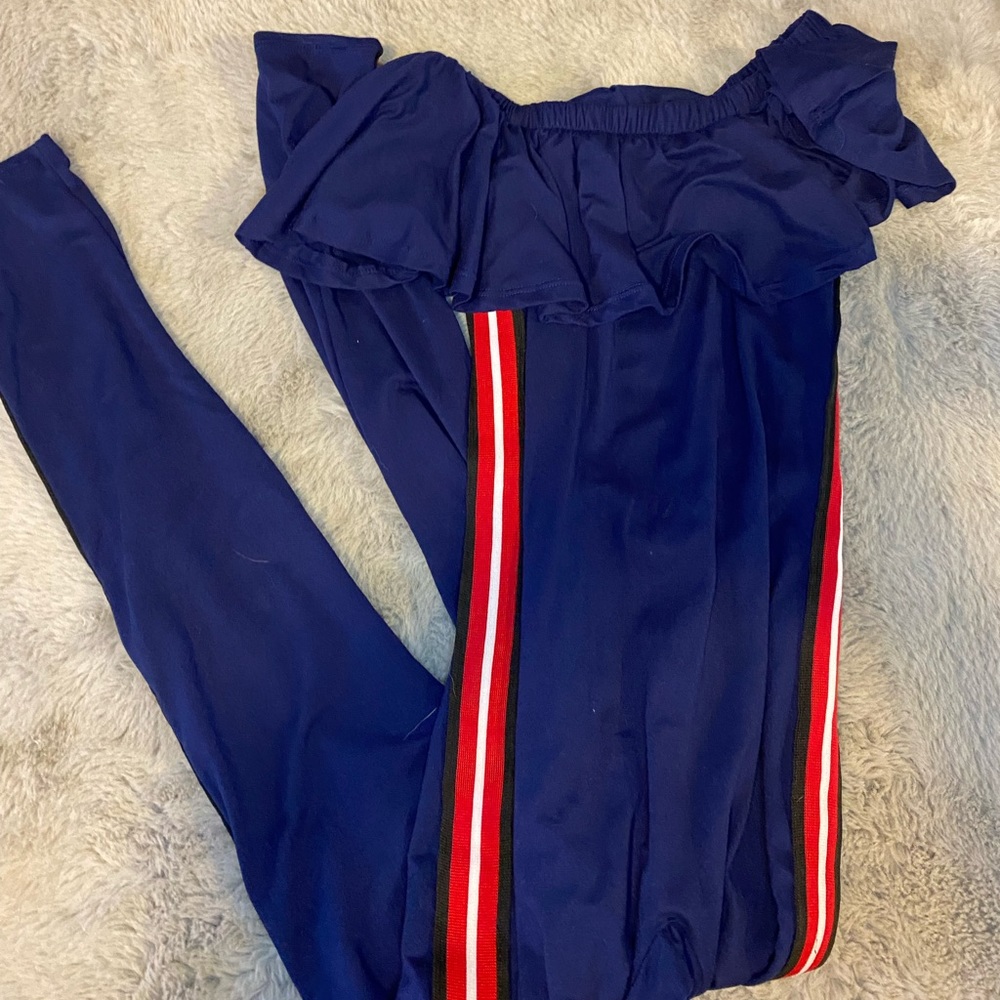 Blue jump suit